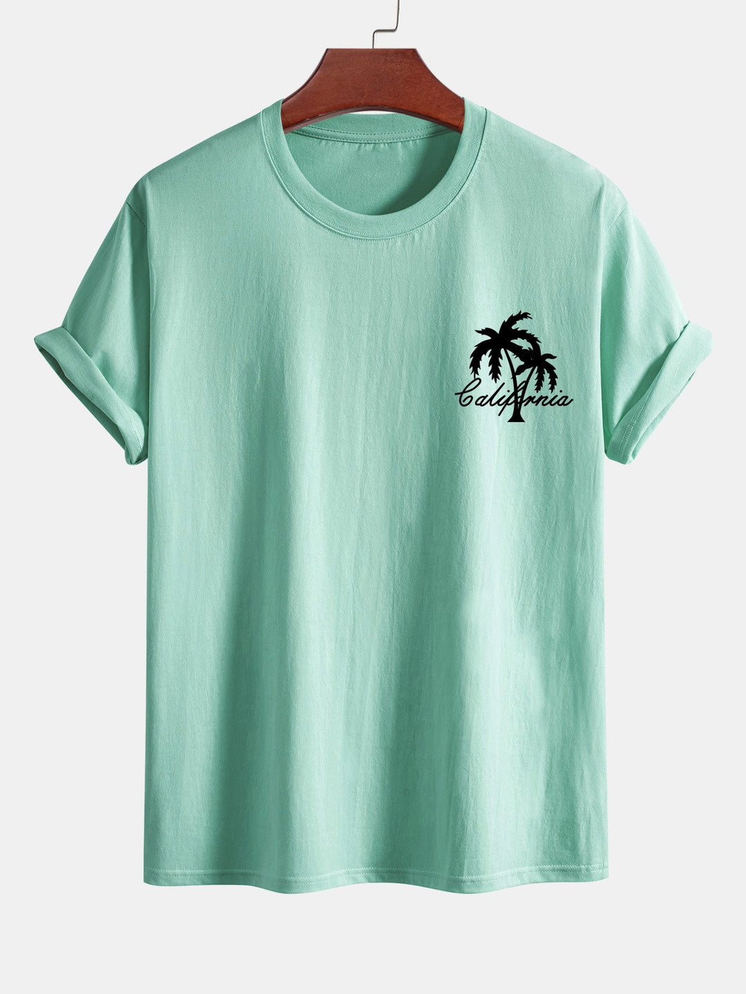 California Palm Tree Print Cotton T-Shirt & Swim Shorts