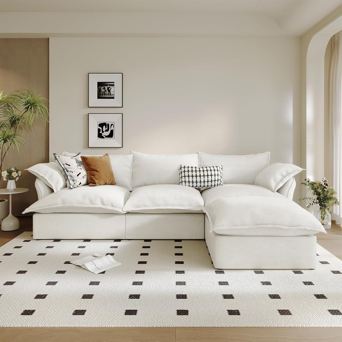 Sofá modular en L con chaise longue