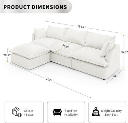 Sofá modular en L con chaise longue