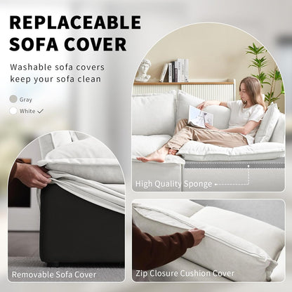 Sofá modular en L con chaise longue